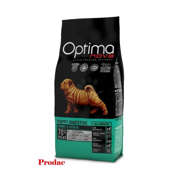 Pienso Optima Nova Puppy Digestive Conejo Grain Free