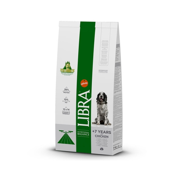 Libra Dog Senior + 7 Years 12 Kg. Pvp 24,99Ç