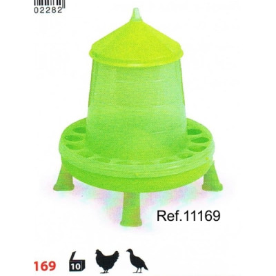 Tolva Plastico Aves 8 Kg Con Patas. Pistacho