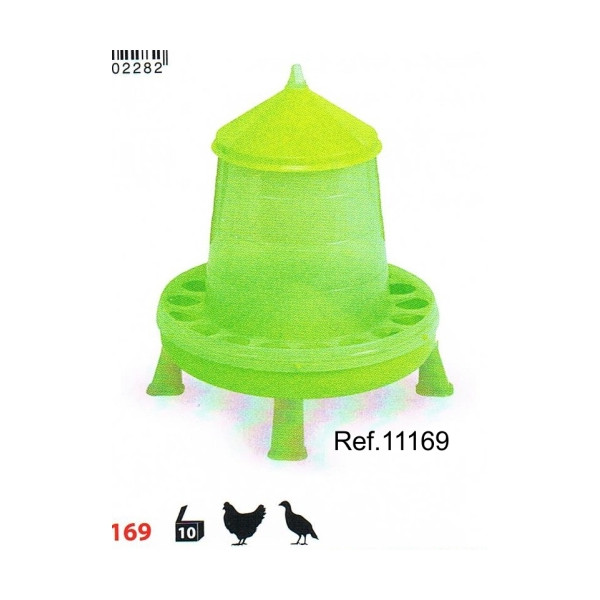 Tolva Plastico Aves 8 Kg Con Patas. Pistacho