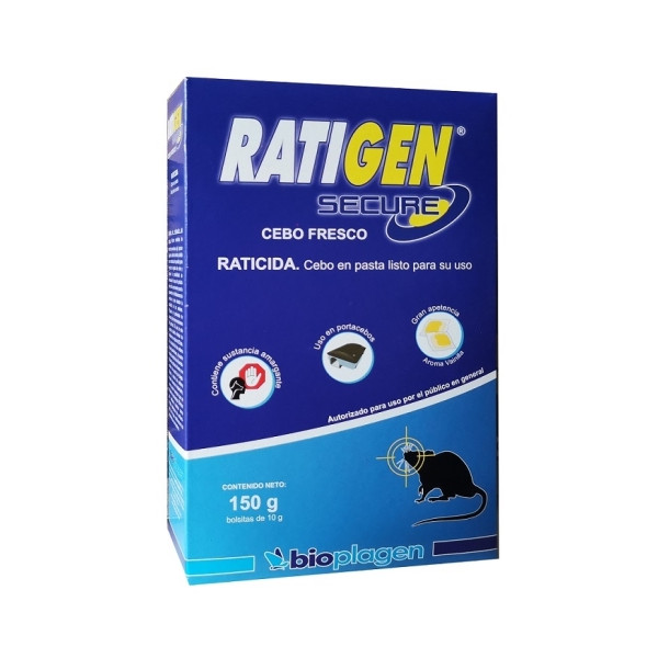 Raticida Ratigen Secure Cebo Fresco 150 Gr. Brodifacoun