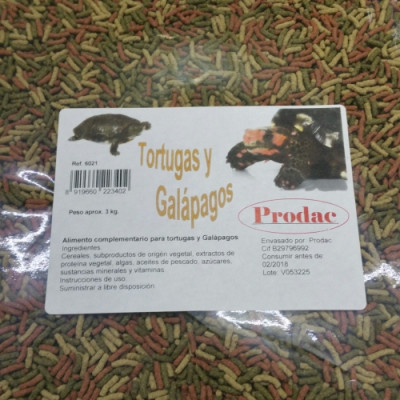 Tortuga/Galapagos Sticks 3 Kg.Prodac