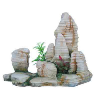 Decoracion Roca Con Planta 23X12X17Cm.