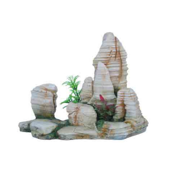 Decoracion Roca Con Planta 23X12X17Cm.