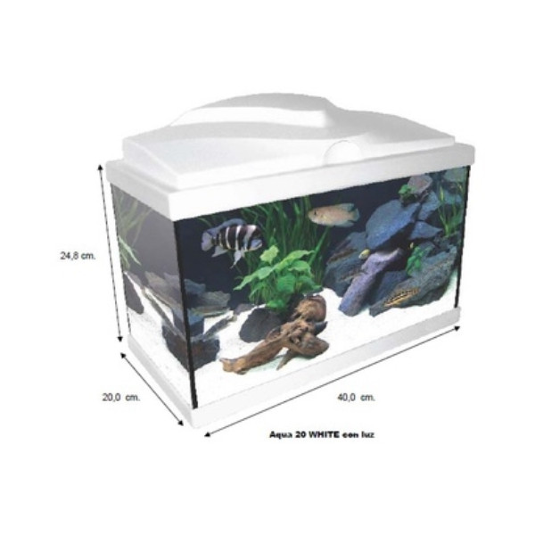 Acuario Aqua 20 Led. Blanco