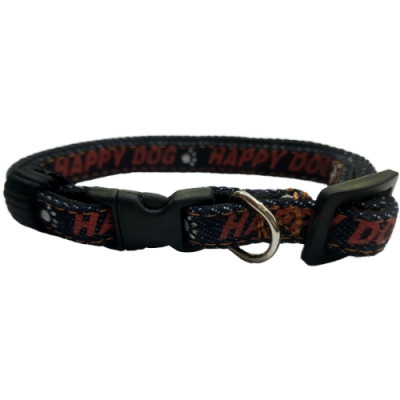 Collar Nylon 10Mm 20-30Cm.Happy Dog Negro