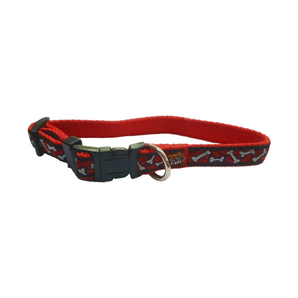 Collar Nylon Bull Dog Huesos Para Perros