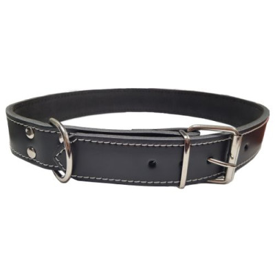 Collar Cuero Cosido 85Cm. Negro Razas Grandes