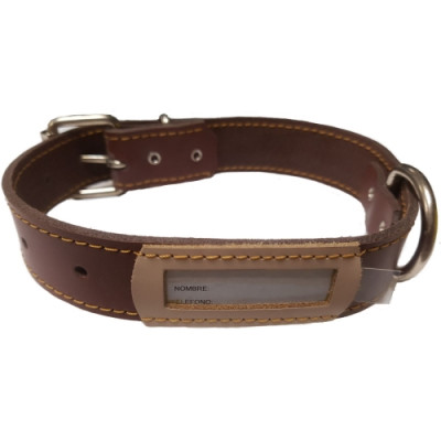 Collar Cuero Buzon Marron 40X3Cm