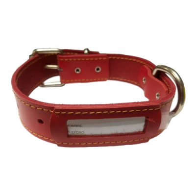 Collar Cuero Buzon Rojo 40X3Cm