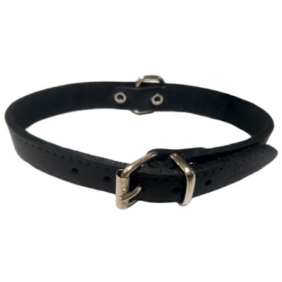 Collar Cuero Liso 12X300Mm. Negro S.D