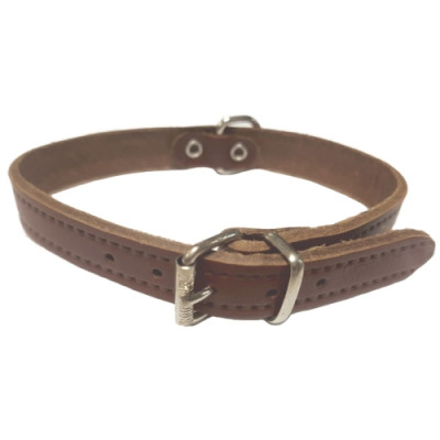 Collar Cuero Liso 12X300Mm. Marron