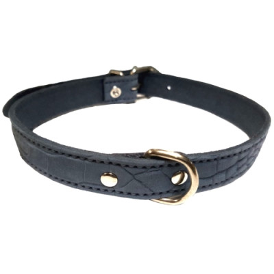 Collar Piel Labrado 18X400Mm. Azul
