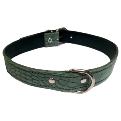 Collar Piel Labrado 18X400Mm. Verde