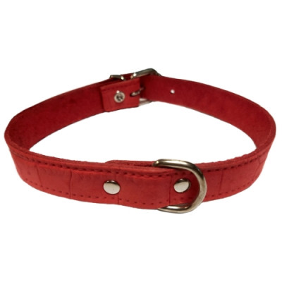 Collar Piel Labrado 25X550Mm. Rojo