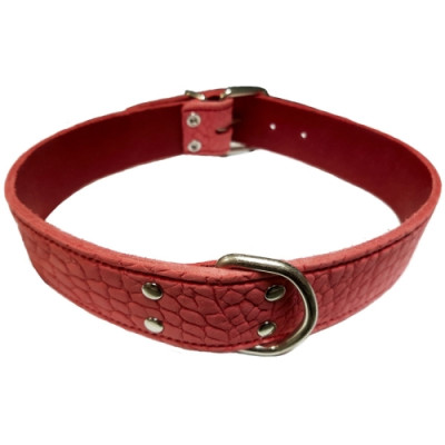 Collar Piel Labrado 40X700Mm. Rojo