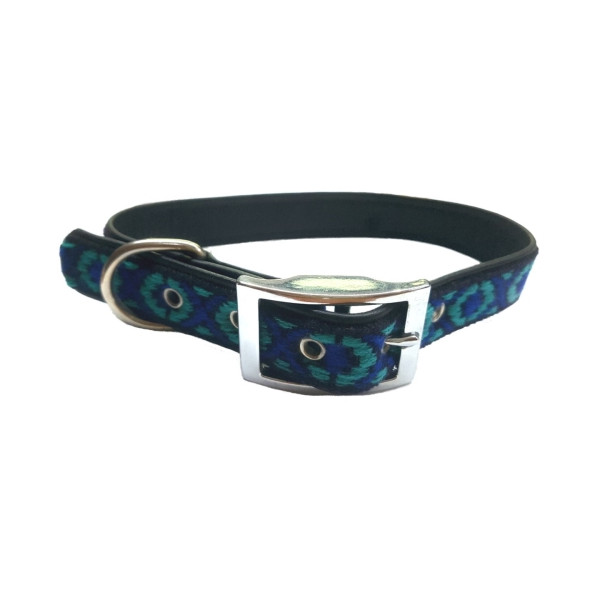 Collar Cuero Combi 25X500Mm. Azul