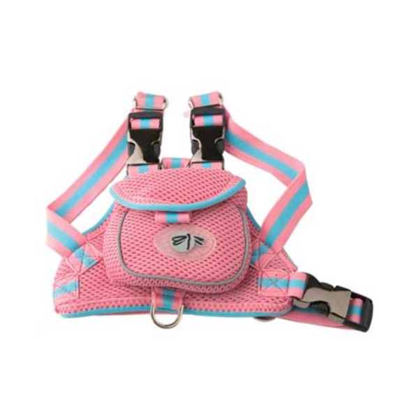 Arnes Rosa Con Mochila Para Perros