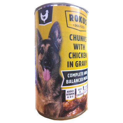 Lata Perros Pollo 1240Gr.Rokus