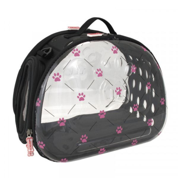 Bolso Transparente Plegable Pink Paws