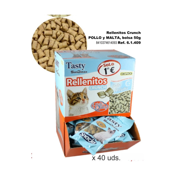 Rellenitos Crunch Cat Pollo/Malta 50 Gr. C/40 Bolsas