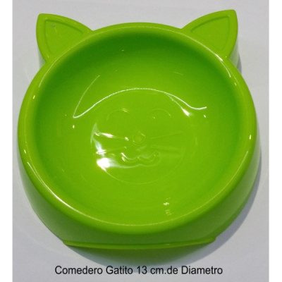 Comedero Gatitos 13Cm.Diametro. Verde