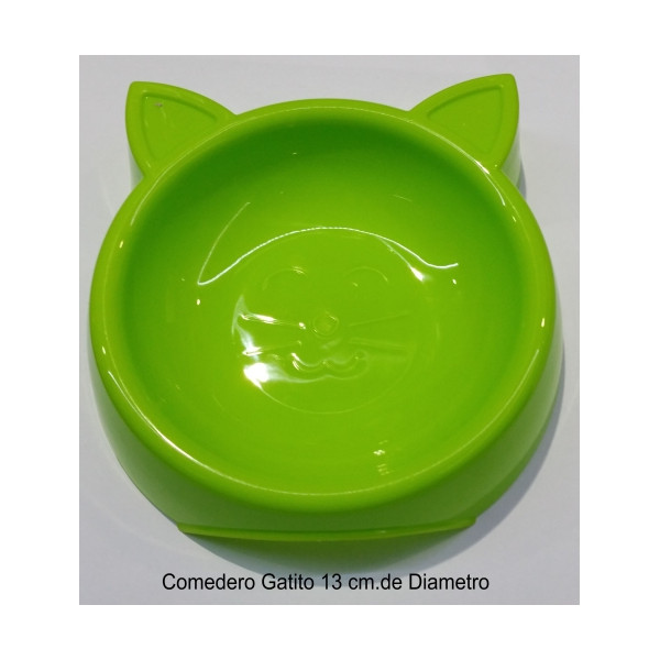 Comedero Gatitos 13Cm.Diametro. Verde