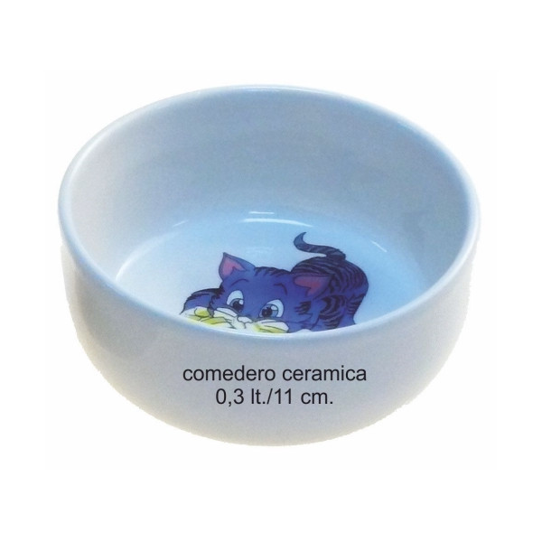 Comedero Ceramica Gatitos  0,3 Lt. / 11Cm.