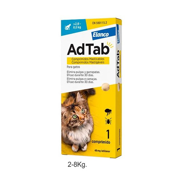 Adtab 48 Mg Gato 2-8 Kg 1 Comprimido