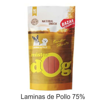 Snack Laminas De Pollo 70 Gr. Mister Dog