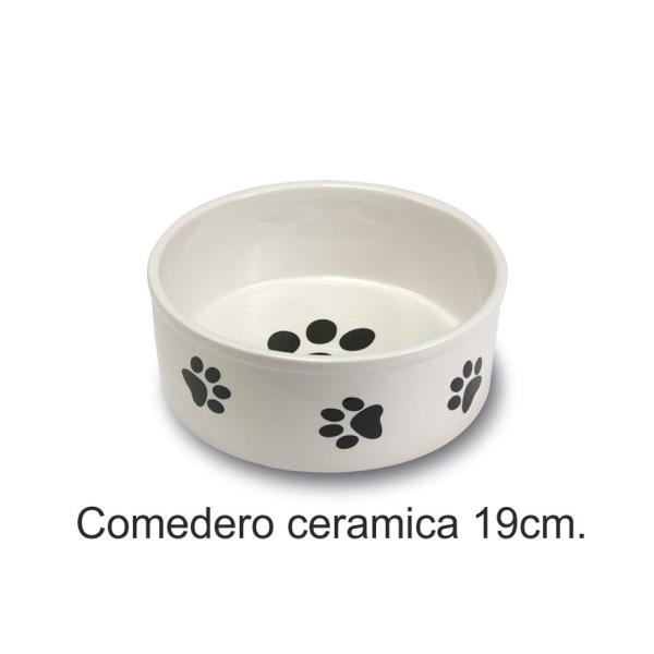 Comedero Ceramica Huellas 19 Cm.