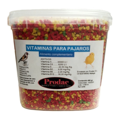 Vitaminas Pajaros 400 Gr. Prodac