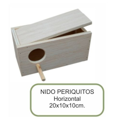 Nido Madera Periquitos Horizontal