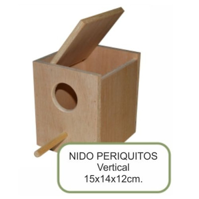 Nido Madera Periquitos Vertical