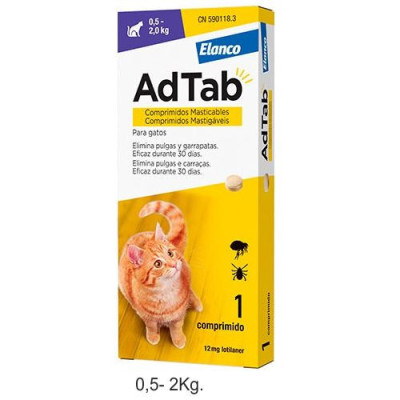 Adtab 12 Mg Gato 0,5-2 Kg 1 Comprimido