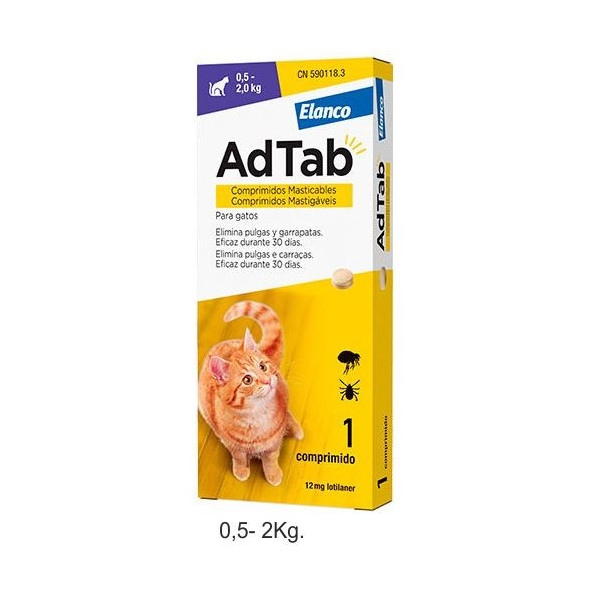 Adtab 12 Mg Gato 0,5-2 Kg 1 Comprimido